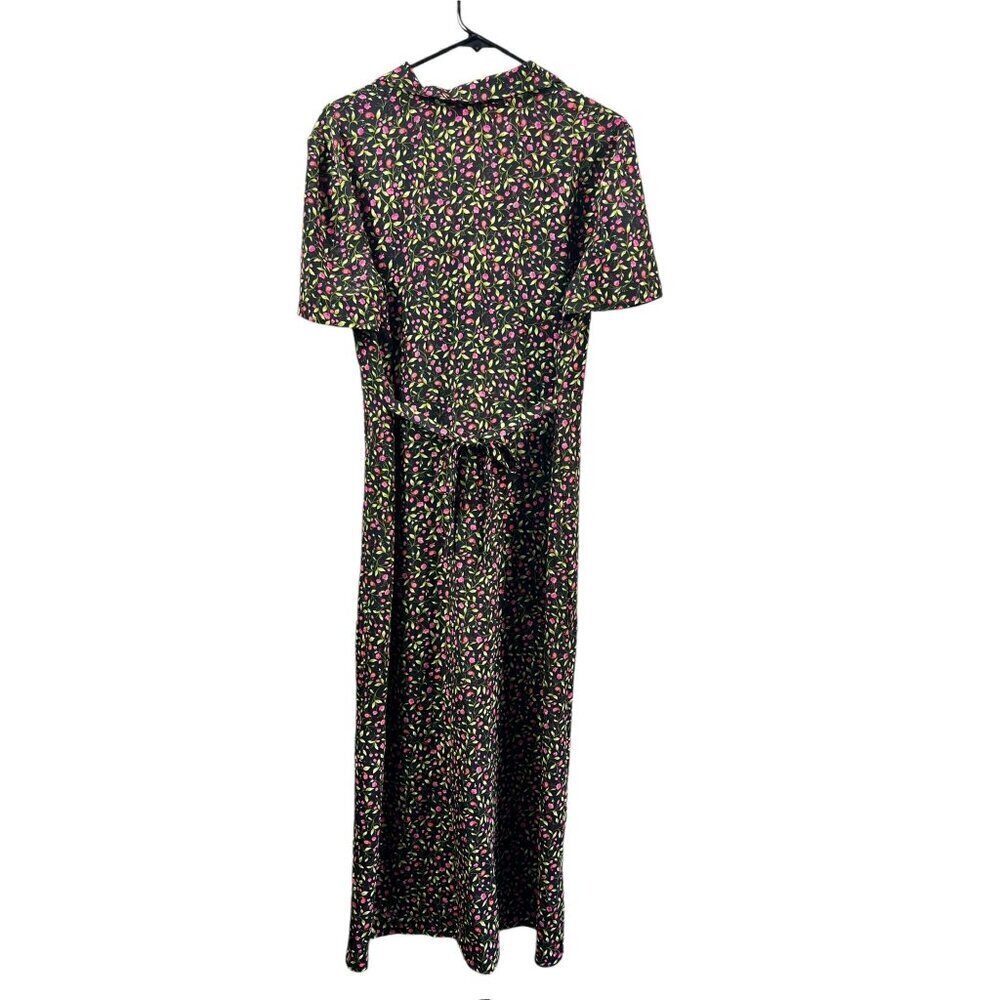 Kathie Lee Women's Long Floral Black Dress - Picture 2 of 6